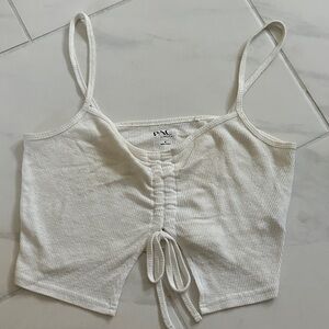 White Ribbed Crop Top